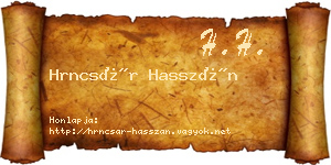Hrncsár Hasszán névjegykártya
